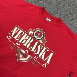 Vintage University of Nebraska Omaha UNO T Shirt Size XL Red‎ Made In USA